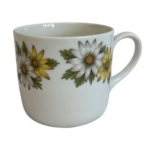 Noritake Cookin Serve Marguerite Mug Cup 6730 Floral Daisy Yellow White Japan